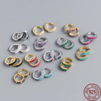 La Monada Piercing Hoop Earrings For Women Pierced Silver Female Colorful Zircon Silver 925 Earring Jewelry For Women Ear