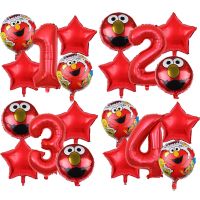 5Pcs Sesame Street Balloon Red 32 inch Number 1 2 3 4 5 6Th Boy and Girl Birthday Wedding Party Balloons Baby Shower Decorations