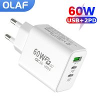 Olaf 60W PD ที่ชาร์จความเร็วสูง Usb C ที่ชาร์จโทรศัพท์มือถือที่ชาร์จสำหรับไอโฟน Xiaomi Huawei Poco QC 3.0โทรศัพท์มือถืออะแดปเตอร์เครื่องชาร์จ