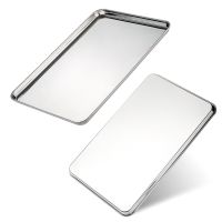 Stainless Steel Rectangle Storage Baking Tray Plates for Food Bread Container Steamed Sausage Dishes Tableware Kitchen Organizer Baking Trays  Pans