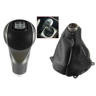 【cw】 Car Manual Leather Gear Shifting Dust Boot with Shift Head 5 Speed Knob Ball Stick ！
