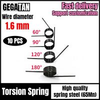 10ชิ้น1.6มิลลิเมตร65Mn เหล็กสปริงม้วนขนาดเล็ก V สปริงแรงบิด60 90 120 180องศาคอยล์สปริงกลับ3รอบ6รอบ9รอบสกรูตะปูยึด