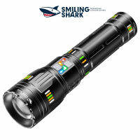 Smiling-Shark-SD5996-Super-Bright-Flashlight-Led-M80-10000-Lumens-Powerful-Torchlight-Cool-Colorful-6-Modes-181300-USB-Rechargeable-Zoomable-Torch-Outdoor-Camping-Hiking-Lighting