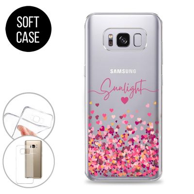（shine electron）เคสซัมซุงชื่อที่กำหนดเองสำหรับ Samsung Galaxy S7 S8 S9บวก Note8 S10 9 10 S20 S10e A50ลวดลายโปร่งใสหัวใจของขวัญเด็กผู้หญิง