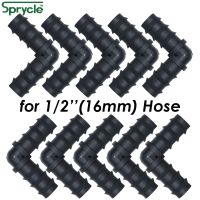 SPRYCLE 10PCS 16mm Barbed Elbow 90 degree Garden Watering Connector for Micro Drip Irrigation 1/2 PE Pipe Tubing Hose Fitting