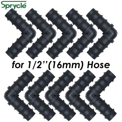hot【DT】❆☾┅  SPRYCLE 10PCS 16mm Barbed Elbow degree Garden Watering for Drip Irrigation 1/2 PE Pipe Tubing Hose Fitting