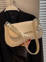 ℡♘  Niche design bag womens summer 2023 new high-end pearl crossbody bag explosive style shoulder armpit small square bag