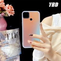 เลเซอร์เคสโทรศัพท์แสงออโรร่า YBD สำหรับ A15S A15 OPPO A35 A9 A5 A32 A55 A56 A54 A54S A53S A16 A16S A33 A53 A31 A8 A37 อะคริลิคด้านล่างปลอกป้องกันการตก