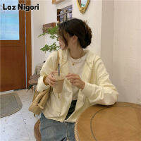 Laz Nigori เสื้อสเวตเตอร์มีฮู้ดผู้หญิง + เสื้อแจ็คเก็ตลำลอง