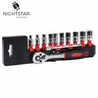 （Conbo metals）12Pcs 1/4 Quot; Ratchet Socket Wrench Kit Universal Repair Tool Multi Function 4 13Mm Quick Release Reversible Ratchet Tools