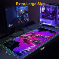 Led Mouse Pad with Rgb Gaming Mousepad Rubber Mat Non-slip Backlitmat Speed Gamer Carpet Playmat Table Decor Switch Dropshipping