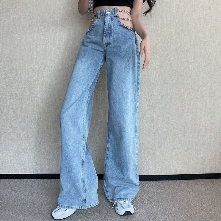 streetwear-side-cross-chain-hollow-out-wide-leg-womens-jeans-high-waist-pants-sexy-elegant-ladies-europe-fashion-jeans-woman