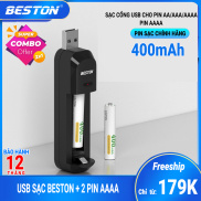 Bộ Sạc đầu USB BEston dành cho pin AA AAA AAAA + 02 pin AAAA 1.2V dung