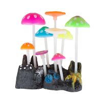 Silicone Glowing Mushroom Aquarium Tank Mushroom Coral Landscape Flower Pot Bonsai Mushroom for Decoration