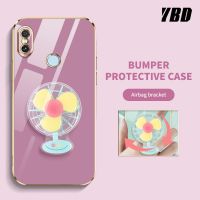 YBD เคสโทรศัพท์แบบเรียบหรูสำหรับ Xiaomi Mi A2 6X Mi 2018 Redmi Note 5 Pro สเตอริโอแบบหมุนได้ขายึดพัดหลากสีคลุมทั้งหมดเคสกันกระแทกกล้อง