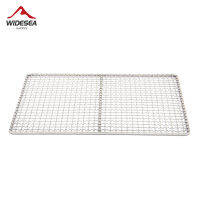 Widesea BBQ Titanium Charcoal Grill Tray Net สําหรับตั้งแคมป์ชายหาดปิกนิกโต๊ะโต๊ะอุปกรณ์ทําอาหารแบบพกพาถุงเก็บอุปกรณ์กลางแจ้ง