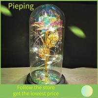 PIEPING ของขวัญวาเลนไทน์ ไม่ซ้ำกัน ของตกแต่งบ้าน โคมไฟ LED วันวาเลนไทน์ กุหลาบนิรันดร์ ดอกไม้ฟอยล์สีทอง ประดิษฐ์ ดอกกุหลาบที่เก็บรักษาไว้