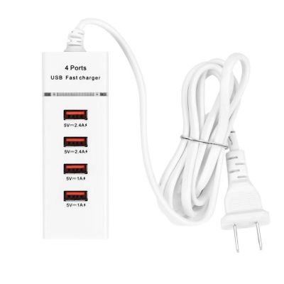 4 Ports USB Fast Charger Travel Adapter 5V 3A QC 3.0 Fast Charging for Phones USB HUB for