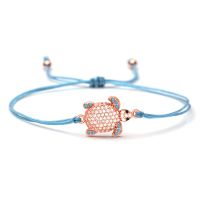 White Blue Cubic Zirconia Copper Turtle Charm Bracelet Women Female 2020 New Fashion Tortoise Lucky Animal Red Line Jewelry Gift