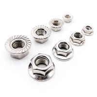 5/50 Pcs M3 M4 M5 M6 M8 M10 M12 Stainless Steel Metrik Thread Hexagon Hex Kepala Serrated Spinlock flange Nut Mur Pengunci DIN6923