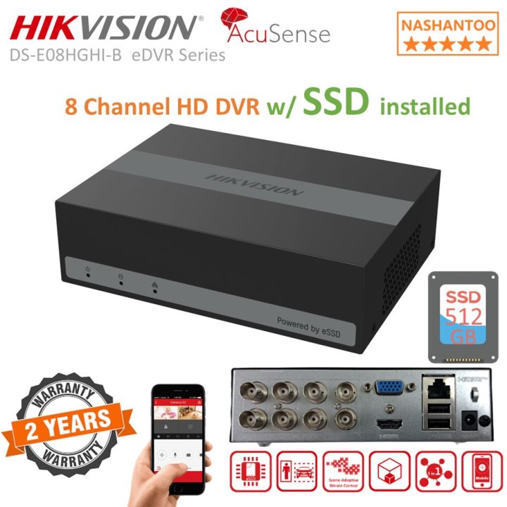 HIKVISION AcuSense With SSD DVR DS-E08HGHI-B 8CH 1080p Lite H.265 ESSD ...