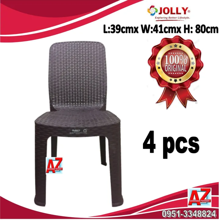 4 pcs Jolly Plastic Rattan Chair 100 Original Lazada PH
