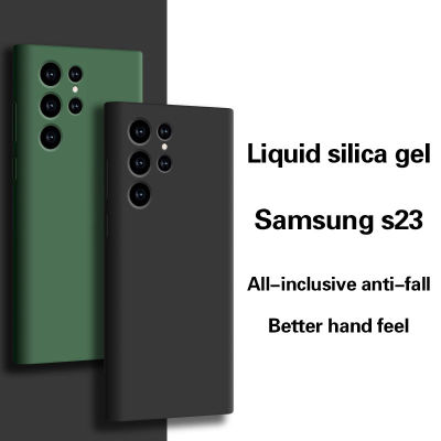 Samsung S23 Kes Efon Ultra Rasmi S21 Kes Galaxy S23 Semua-Pek Anti-Jatuh S22uitra Ultra-Nipis Cecair Silikon S23u Kes