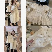 (KTL)Summer Parent-Child Lace Dress Korean Style Mother-Daughter Matching Outfit Fashionable Breathable Skin-Friendly Lace Edging