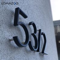 【LZ】♙∋ↂ  125mm Floating House Number Stone Letters Door Alphabet Numeros Casa Exterior Outdoor 487 in.Black Numbers Address Plaque