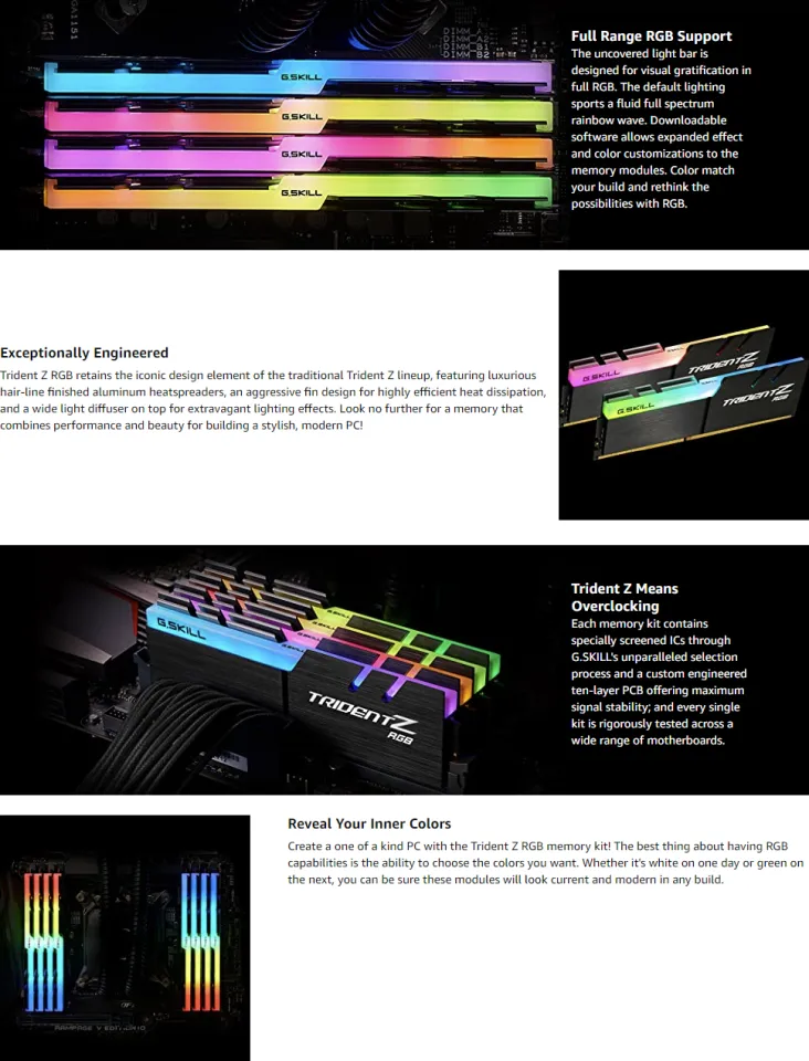 G.Skill Trident Z RGB Series 32GB (2 x 16GB) 288-Pin SDRAM PC4