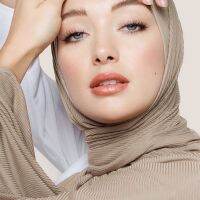 【YF】 Muslim Women Ribbed Jersey Hijab Scarf Stretchy Modal Cotton Pleated Hijabs Scarves Soft Wrap Headscarf