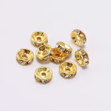 Original Gold Color Metal Spacer Beads 304 Stainless Steel Smooth Round  Loose Beads for DIY Bracelet Necklace Jewelry Making