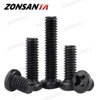 ZONSANTA M1.2 M1.4 M1.7 M2 M2.5 M3 M4 M5 M6 DIN7985 Black Carbon Steel Cross Recessed Pan Head machine Screw Phillips TV Bolts Screw Nut Drivers