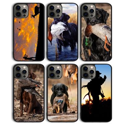 「16- digits」สุนัขล่าสัตว์และชายตกปลาเคสโทรศัพท์น่ารักสำหรับ iPhone 13 11 12 Pro Max Mini XS XR X 8 Plus 7 SE 2020 6S 5S Coque Shell