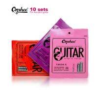 Package sales 10 sets Orphee Silver plated Hexagonal Acoustic guitar strings folk guitarra string vacuum packing freeshipping