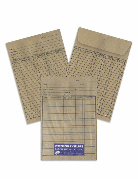 Consolidated Statement Envelope 2 Sides Kraft 25's Lazada PH
