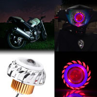 รถจักรยานยนต์ LED ไฟหน้าโปรเจคเตอร์เลนส์ Dual Angel Devil Eye Head Lamp Cyclone-Type