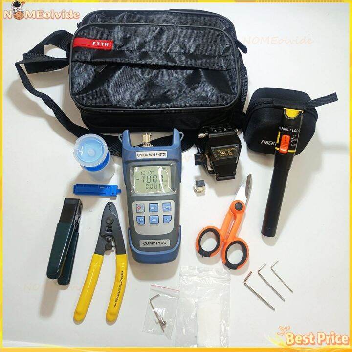 Cw Hot Fiber Optic Ftth Tool Kit With Skl C Fiber Cleaver Optical Power Meter Mw Visual