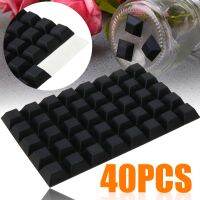 40pcs Self-Adhesive Rubber Bumper Stop Non-slip Feet Door Buffer Pads Wall Protectors Door Stopper For Furniture Accessory Black Decorative Door Stops