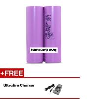 2pcs Samsung 30Q 18650 3000mAh 3.6V Battery ถ่านชาร์จ 18650 รุ่น INR18650-30Q 3000mAh (2 ก้อน) + Ultrafire Charger.