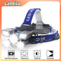 Led Headlamp Usb Rechargeable High Brightness Adjustable Angle Head Torch Work Lamp Flashlight