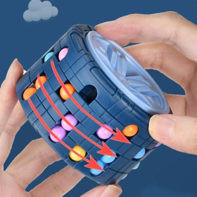 3D กระบอก Cube ของเล่น Magical Bean Gyro หมุนสไลด์เกมปริศนาบรรเทาความเครียดสำหรับเด็กการศึกษา Montessori ทารกของเล่น
