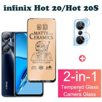 2in1 Infinix Hot 20กระจกนิรภัยเซรามิค Infinix Hot 20S Matte Soft Film + ฟิล์มเลนส์