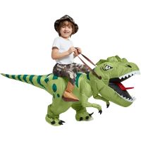 Inflatable Dinosaur Costume Riding T Rex Air Blow up Funny Fancy Dress Party Halloween Costume for Kids Adult