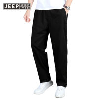 JEEP SPIRIT ฤดูร้อนใหม่กางเกงลำลองผู้ชาย Plus Fat Plus Overalls บางหลวมพิเศษขนาดเอวยางยืดกางเกงไขมัน