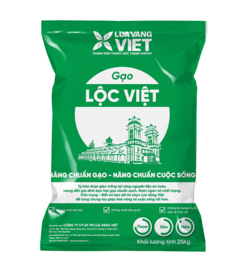 Gạo lúa vàng việt lộc việt bao 25kg - ảnh sản phẩm 2