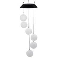 H7JB Solar Powered Wind Chimes Lights, Colorful Changing LED Crystal Ball Lights Hang