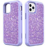 เคสกันชนยางกันกระแทกไฮบริดเปลือกแข็งสว่างระยิบระยับแวววาวสำหรับ iPhone 12 11 Pro Max 12 Mini 7 8 Plus