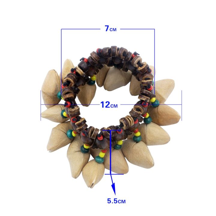 อุปกรณ์เพอร์คัชชันสำหรับกลองแอฟริกันเต้นรำกลองแอฟริกัน-handmade-rattle-nut-shell-percussion-อุปกรณ์เสริม-bracelet
