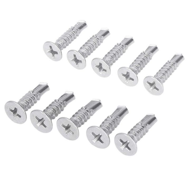 haotao-hardware-200pcs-สกรูเจาะตนเองหัว-countersunk-410สแตนเลส19mm-ความยาวที่กำหนด